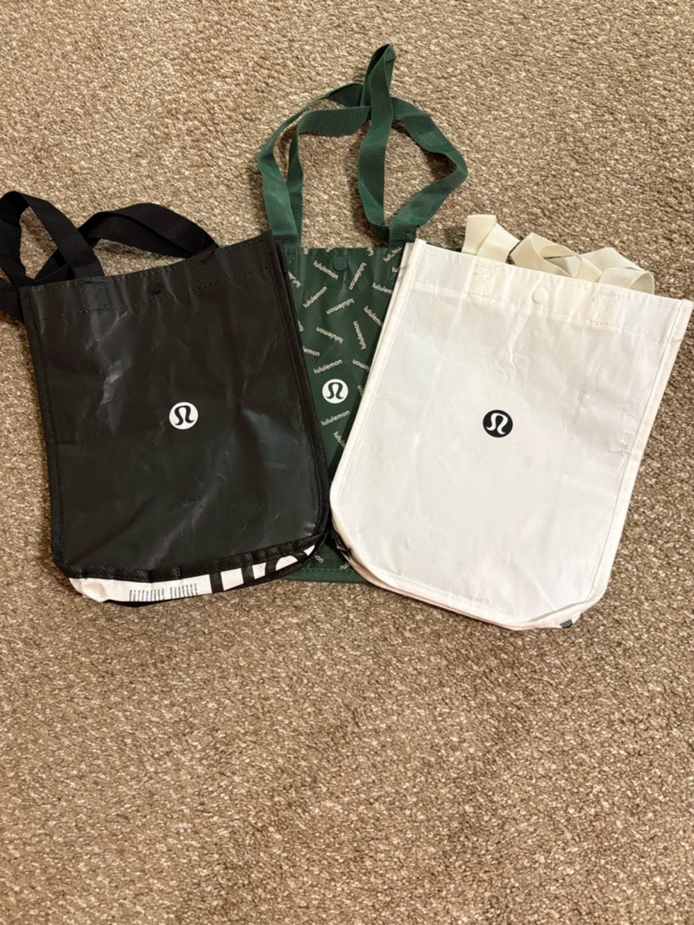 3 Lot lululemon Black and White Logo Tote Bag